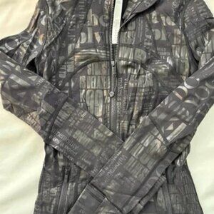 Lululemon 20 year anniversary manifesto zip up- foil black- size 4